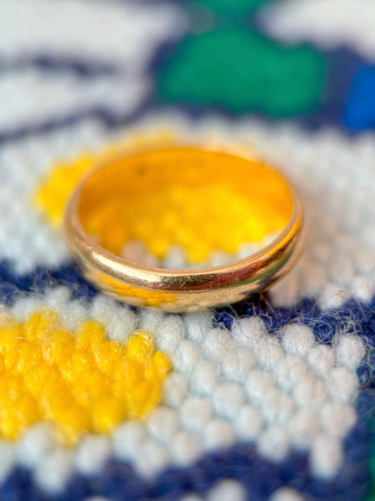 Vintage 14k Donut Yellow Gold Band Ring, Size 6