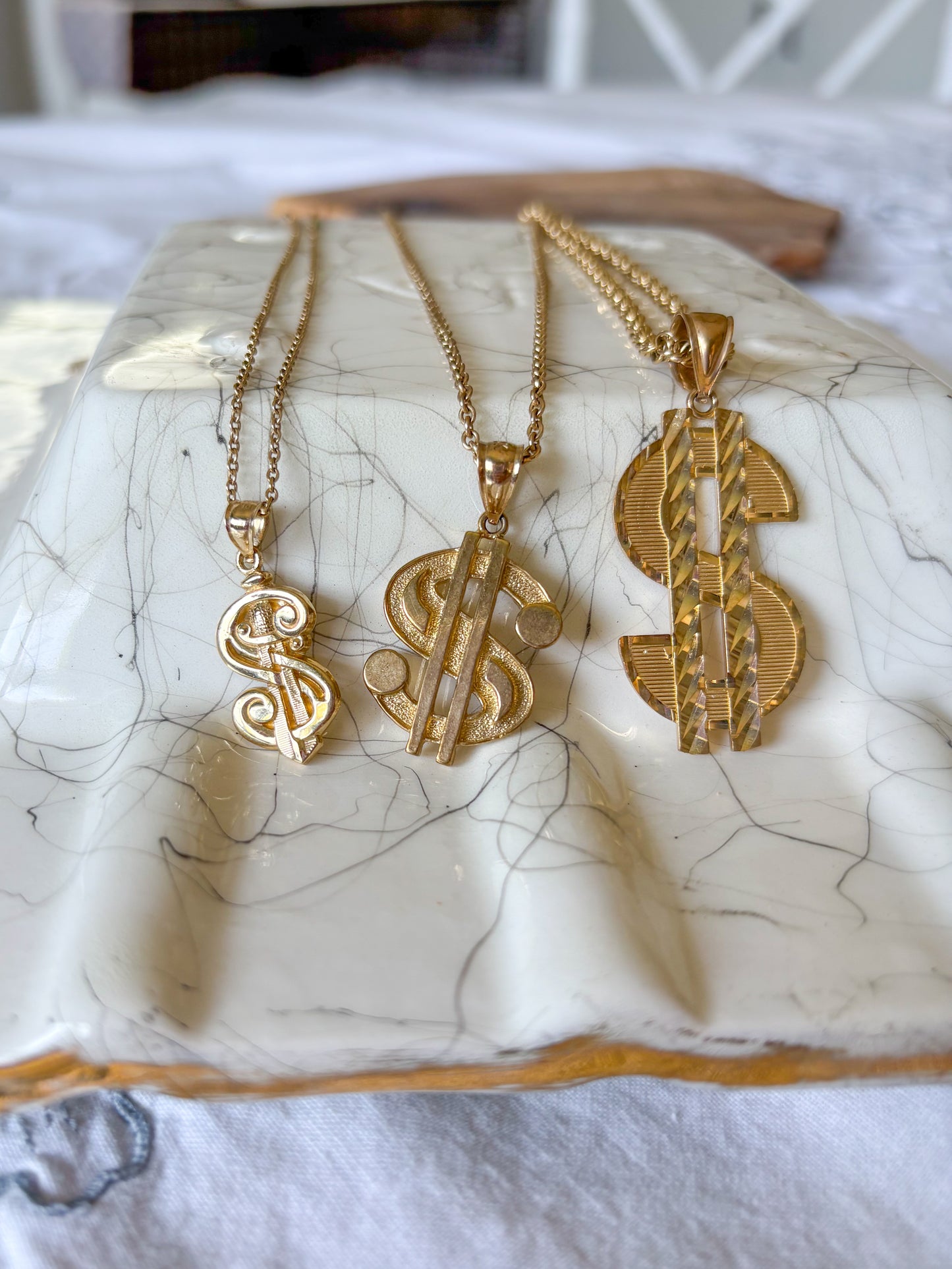 Various Dollar Sign 10k Yellow Gold Charms