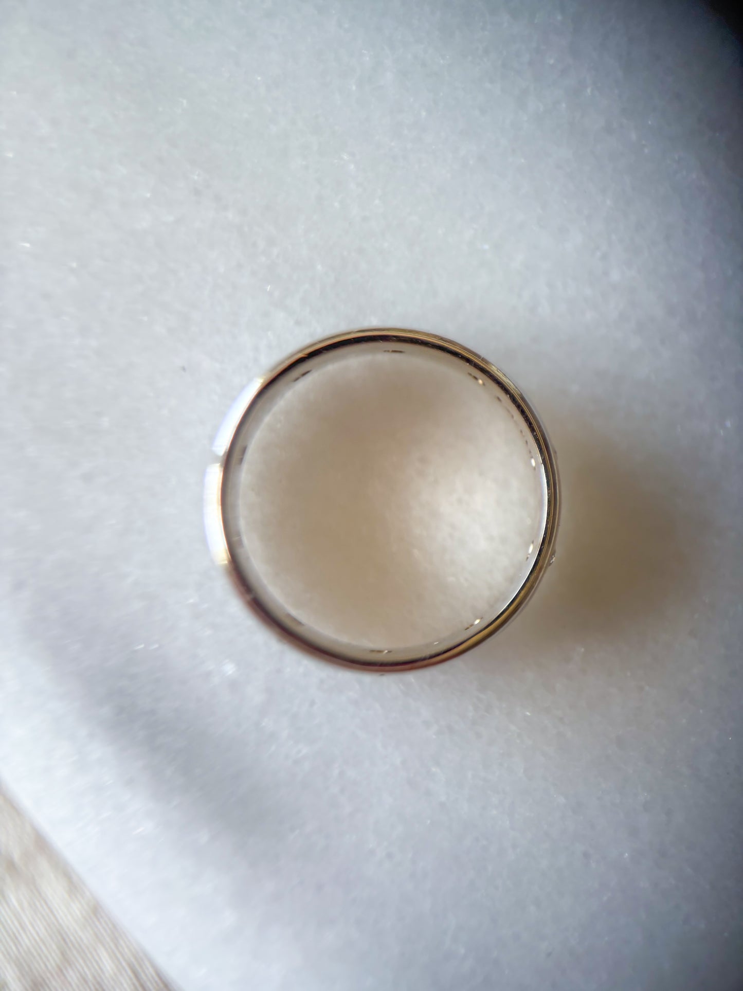 Vintage Natural Diamond 14k White Gold Mens Ring