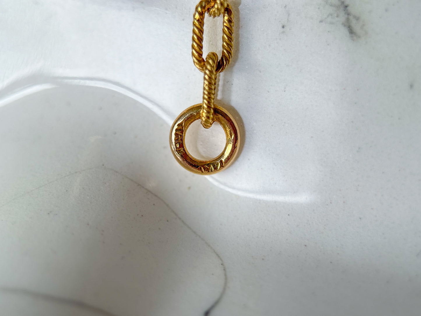 Vintage 14k Yellow Gold CZ by the Yard 17.5 Inch Chain Necklace
