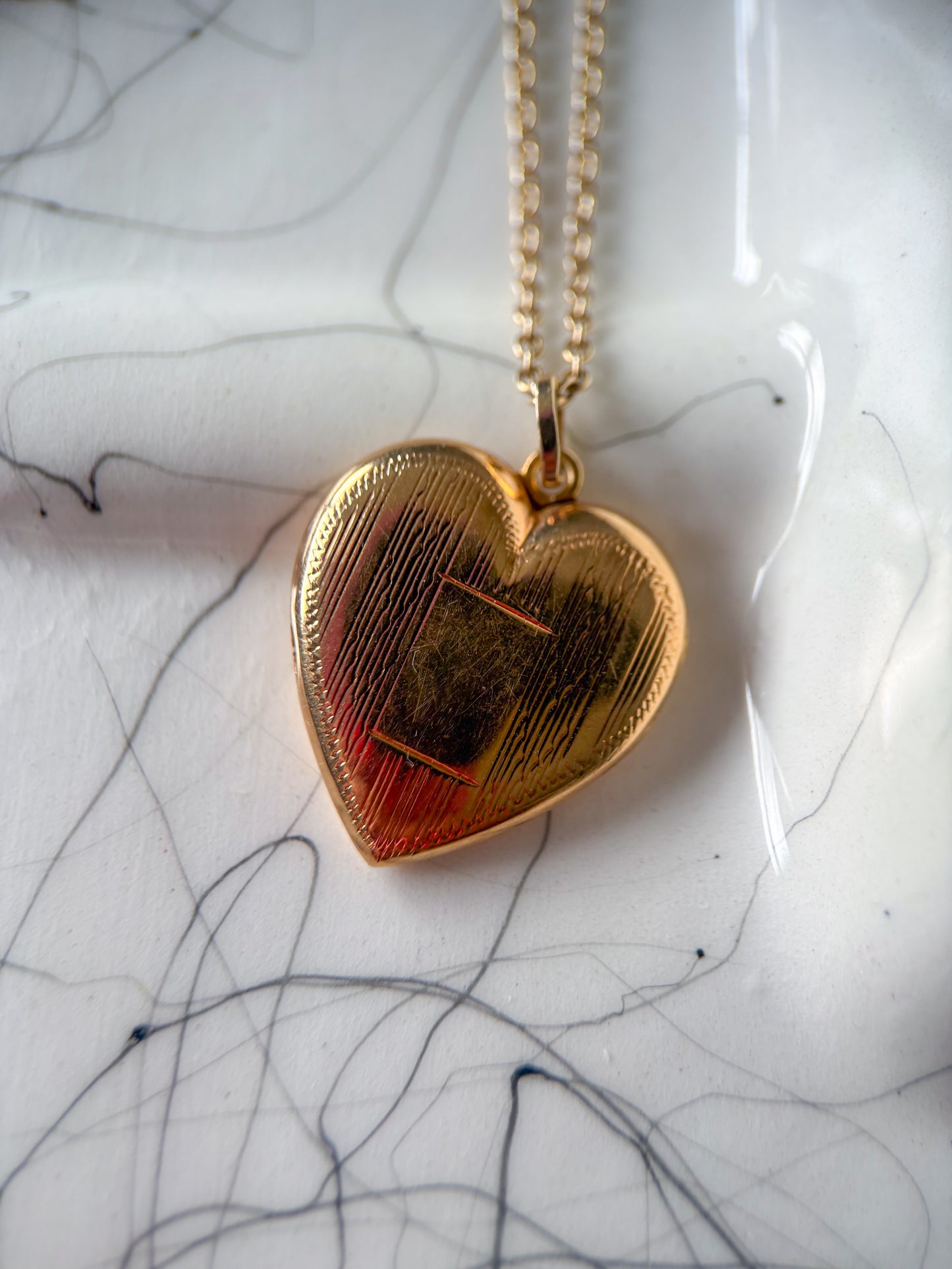 Vintage Heart Locket 14k Yellow Gold Charm