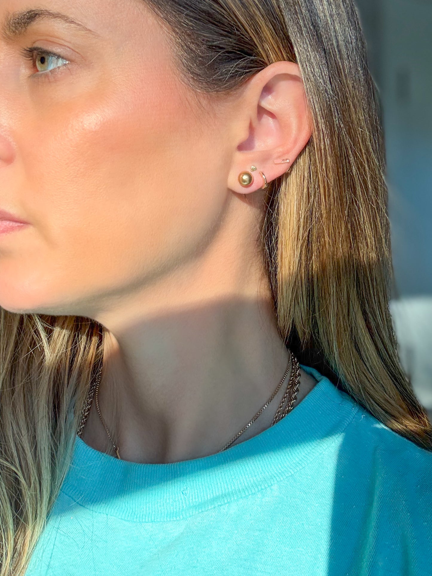 Vintage Matte Ball 14k Yellow Gold Stud Earrings