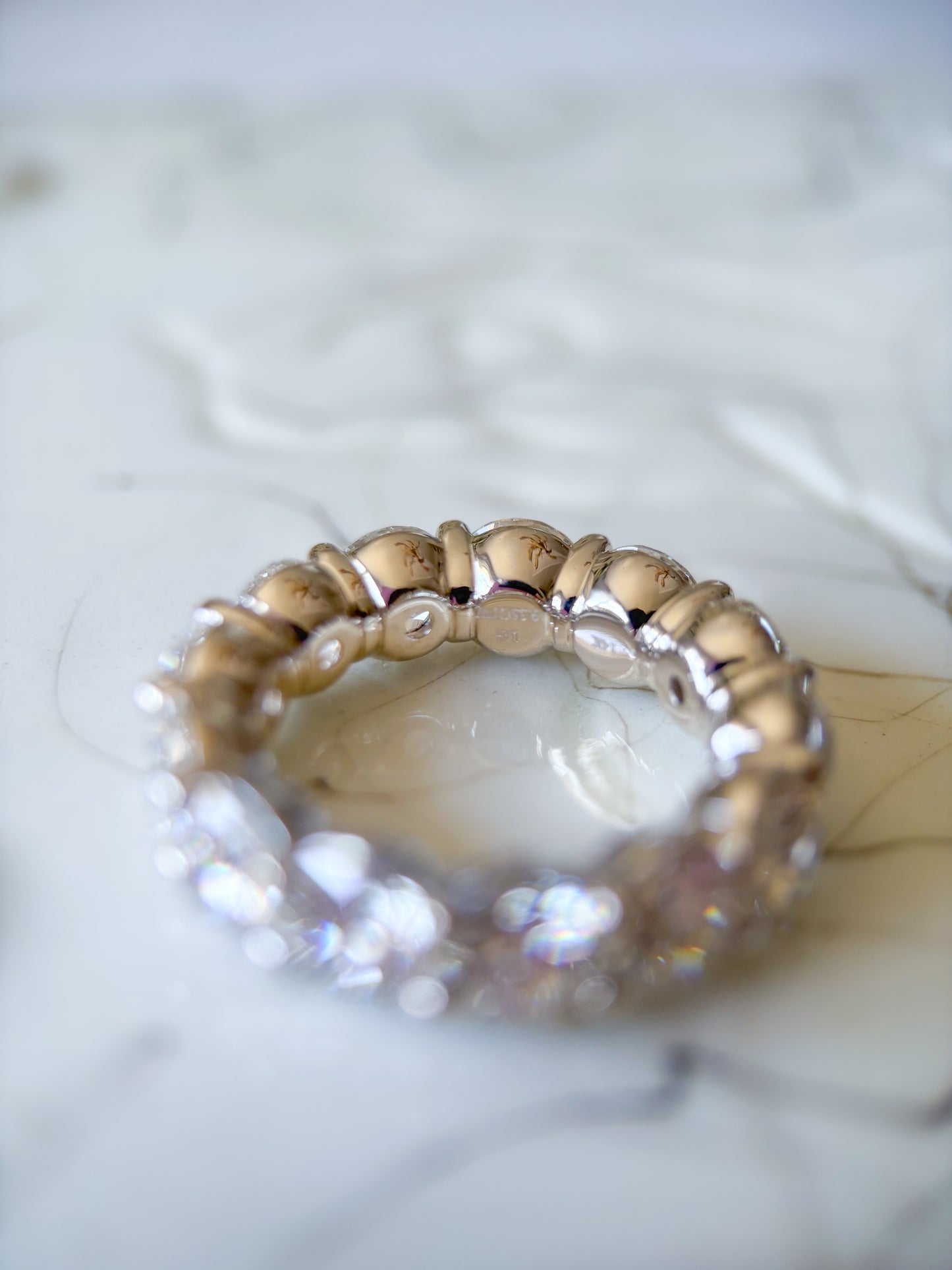 Lab Grown Diamond 14k White Gold Round 9 Carat Eternity Band