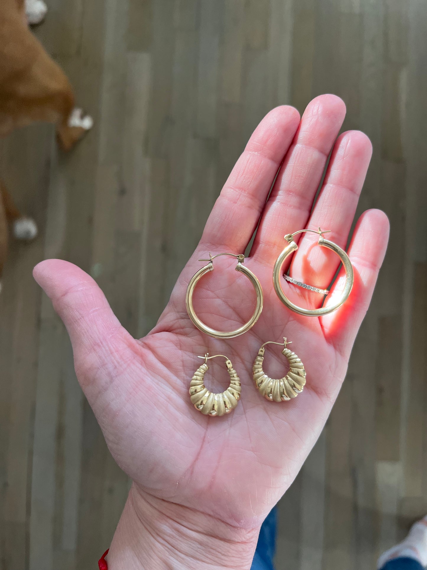Vintage Large Tube 14k Yellow Gold Hoop Earrings