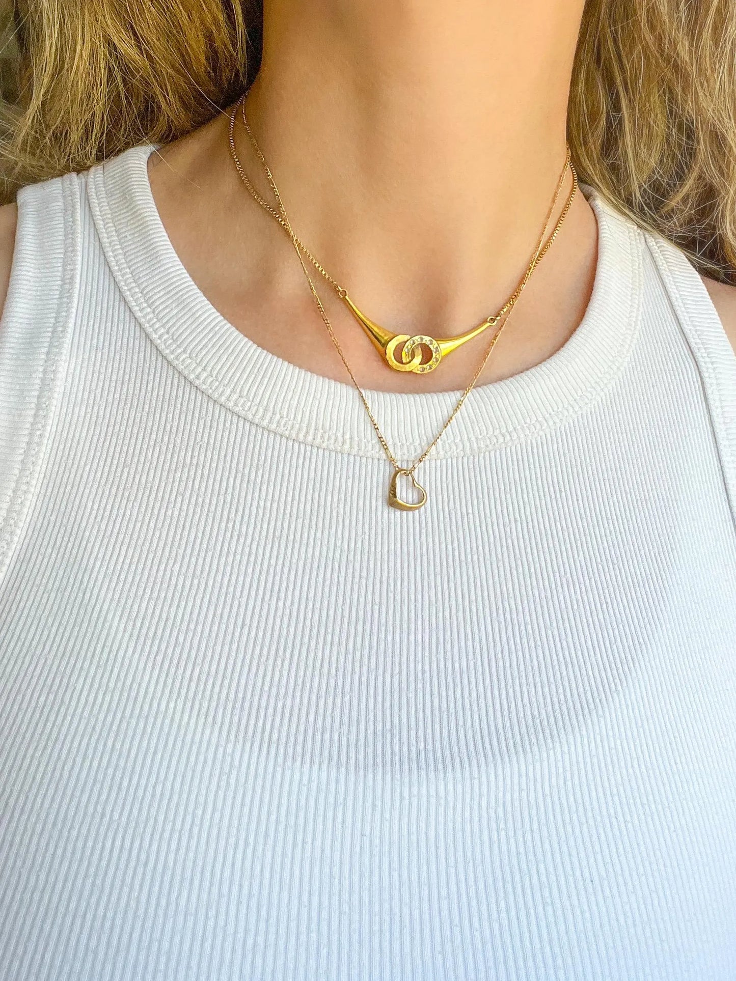 Vintage Open Heart 14k Yellow Gold Charm